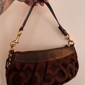 Coach Madison Op Art Brown Small Hobo Handbag